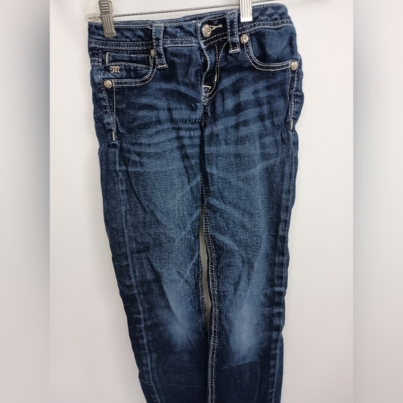 Miss Me Girls Blue Skinny Jeans with Faded Wash-(#706) - Picture 1 of 7